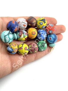 Gana-Krobo Cam Boncuk Karışık Dizi 17 mm