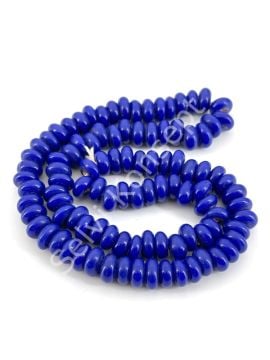 Rondela Dizi Cam Boncuk Lacivert 7,5x3,5 mm