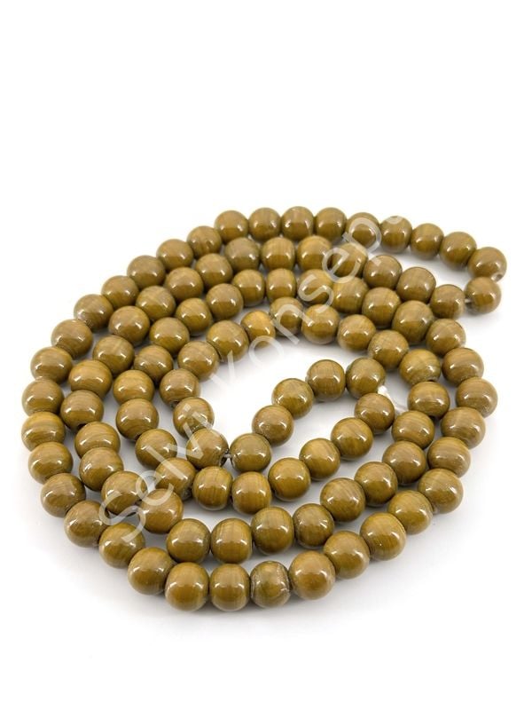 Yuvarlak Dizi Cam Boncuk Kahverengi 9 mm