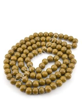 Yuvarlak Dizi Cam Boncuk Kahverengi 9 mm