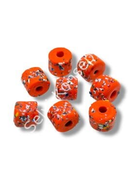 Gana Mozaik Krobo Cam Boncuk Turuncu ~12-15 mm 20 Adet