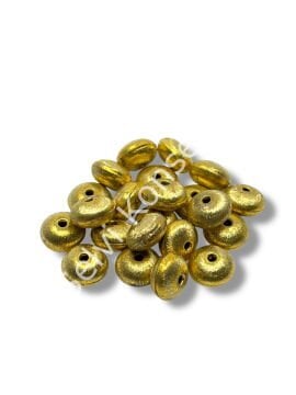 Pulipori Pirinç Boncuk Bombeli Rondela Saten Altın Renk 10x6 mm 10 Gr