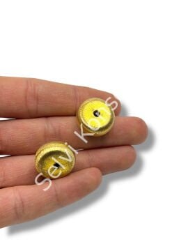 Pulipori Pirinç Boncuk Rondela Saten Altın Renk 20x9 mm 11 Gr