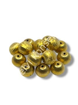 Pulipori Pirinç Boncuk Küre Saten Altın Renk 13x12 mm 10 Gr