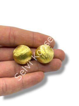 Pulipori Pirinç Boncuk Küre Saten Altın Renk 20 mm 10 Gr