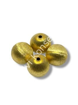 Pulipori Pirinç Boncuk Küre Saten Altın Renk 20 mm 10 Gr