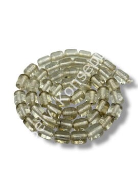 El Yapımı Parlak Silindir Dizi Cam Boncuk Şeffaf 8x12 mm