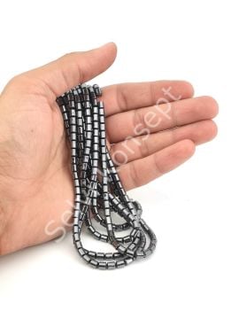 Silindir Hematit Doğal Taş 6x4 mm