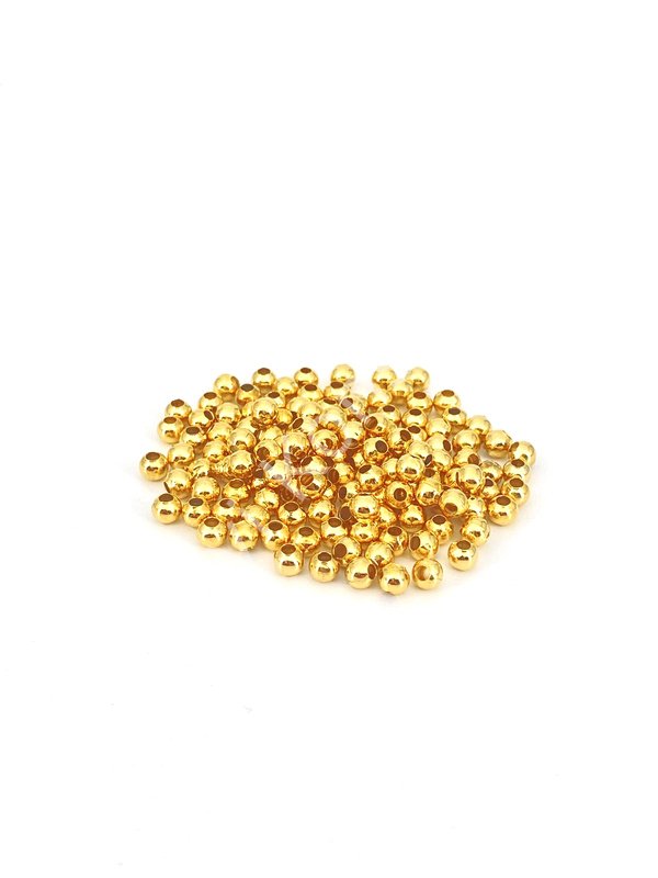 Altın Kaplama Metal Yuvarlak Boncuk 3 mm 5 gr