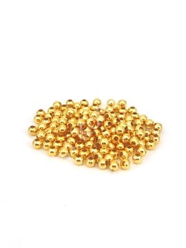 Altın Kaplama Metal Yuvarlak Boncuk 4 mm