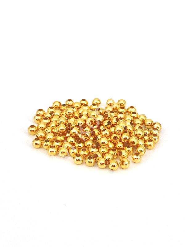 Altın Kaplama Metal Yuvarlak Boncuk 4 mm 5 gr