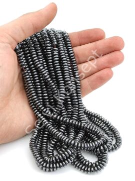 Hematit Doğal Taş Rondela 6 mm