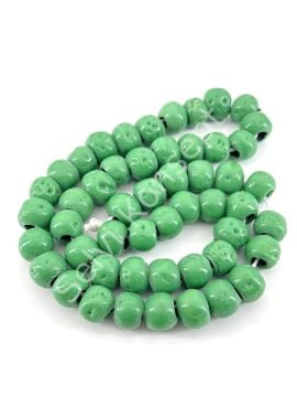 Eskitme Yuvarlak Bodrum Dizi Cam Boncuk Mint Yeşili 12 mm