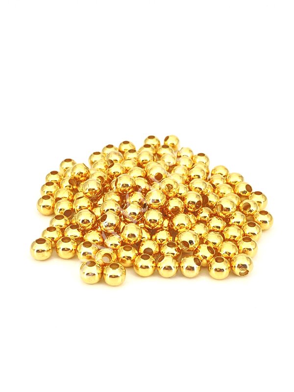 Altın Kaplama Metal Yuvarlak Boncuk 6 mm 10 gr