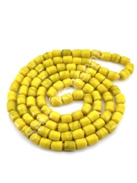 Silindir Dizi Cam Boncuk Sarı 5x6 mm