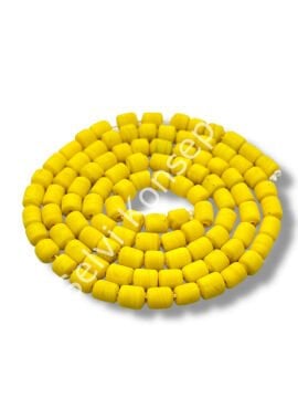 El Yapımı Mat Silindir Dizi Cam Boncuk Sarı 6x7 mm