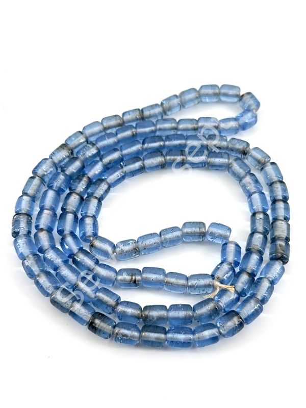 Silindir Dizi Cam Boncuk Saks Mavi 5,5x7 mm