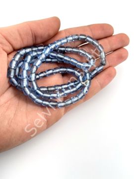 Silindir Dizi Cam Boncuk Saks Mavi 5,5x7 mm