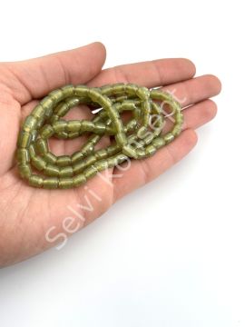 Silindir Dizi Cam Boncuk Yosun Yeşili 5,5x7 mm