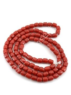 Silindir Dizi Cam Boncuk Kırmızı 5,5x7 mm