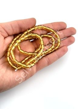 Silindir Dizi Cam Boncuk Bal Kahve 5,5x7 mm