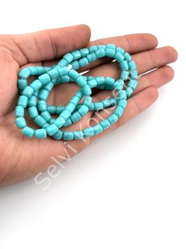 Silindir Dizi Cam Boncuk Turkuaz 5,5x7 mm