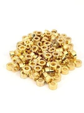 Pirinç Üzeri Altın Kaplama Fimo Boncuk Arası 6x3 mm