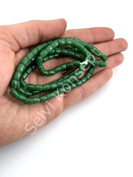 Silindir Dizi Cam Boncuk Çimen Yeşili 5,5x7 mm