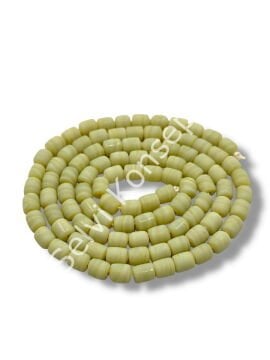 El Yapımı Mat Silindir Dizi Cam Boncuk Krem 6x7 mm