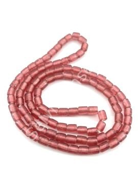 Silindir Dizi Cam Boncuk Şeffaf Mürdüm 5,5x7 mm
