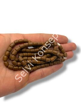 El Yapımı Mat Silindir Dizi Cam Boncuk Kahverengi 6x7 mm