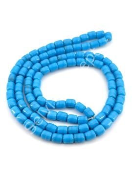 Silindir Dizi Cam Boncuk Mavi 6x7,5 mm