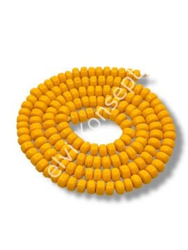 El Yapımı Parlak Yassı Silindir Dizi Cam Boncuk Hardal 7x4 mm