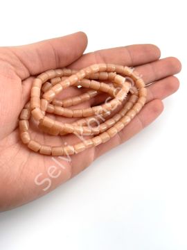 Silindir Dizi Cam Boncuk Yavruağzı 6x7,5 mm