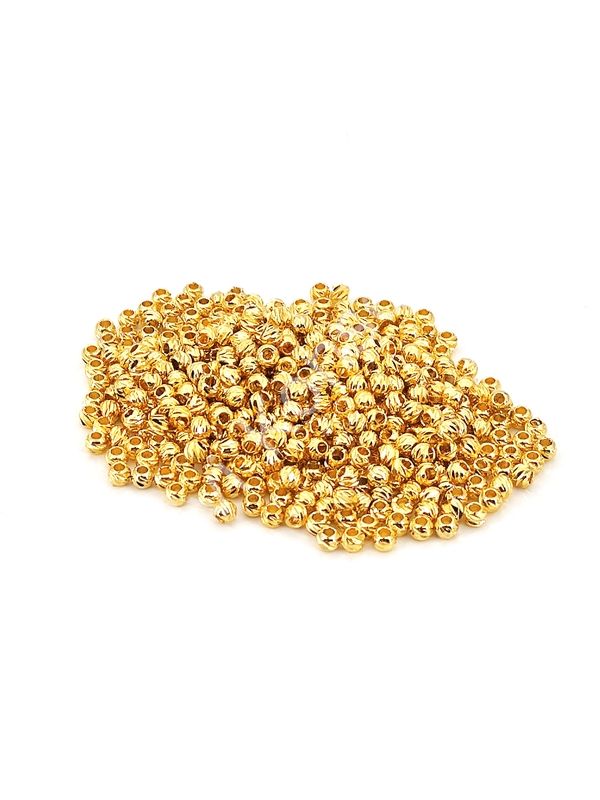 Pirinç Üzeri Altın Kaplama Dorika Boncuk 3 mm 10 gr