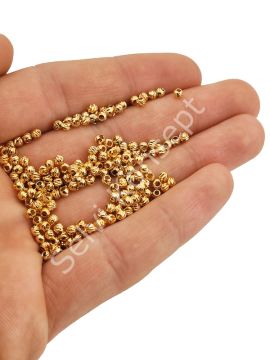 Pirinç Üzeri Altın Kaplama Dorika Boncuk 3 mm 10 gr