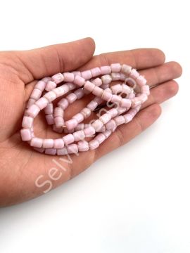 Silindir Dizi Cam Boncuk Pembe 6x7,5 mm