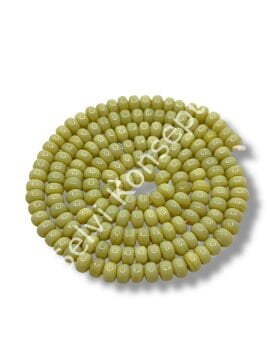 El Yapımı Parlak Yassı Silindir Dizi Cam Boncuk Krem 7x4 mm