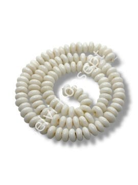 El Yapımı Parlak Disk Rondela Dizi Cam Boncuk Beyaz 7,5x3,5 mm