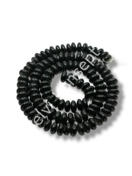 El Yapımı Parlak Disk Rondela Dizi Cam Boncuk Siyah 7,5x3,5 mm