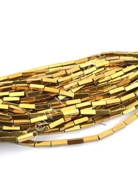 4x13 mm Dikdörtgen Hematit Doğal Taş Altın Sarısı