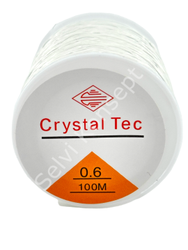 Beyaz Lastikli Esnek Misina İp 0.6 mm 100 Metre
