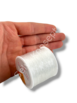 Beyaz Lastikli Esnek Misina İp 0.6 mm 100 Metre