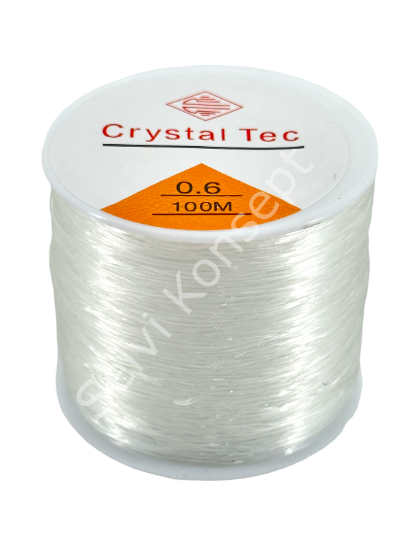 Beyaz Lastikli Esnek Misina İp 0.6 mm 100 Metre