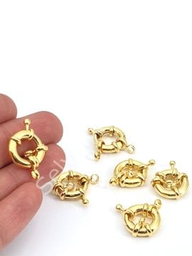 Pirinç Üzeri Altın Kaplama Gemici Kilidi 14 mm