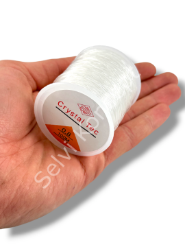 Beyaz Lastikli Esnek Misina İp 0.8 mm 100 Metre
