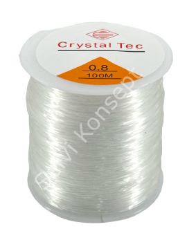 Beyaz Lastikli Esnek Misina İp 0.8 mm 100 Metre