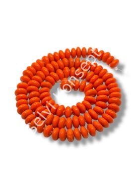 El Yapımı Parlak Disk Rondela Dizi Cam Boncuk Turuncu 7,5x3,5 mm