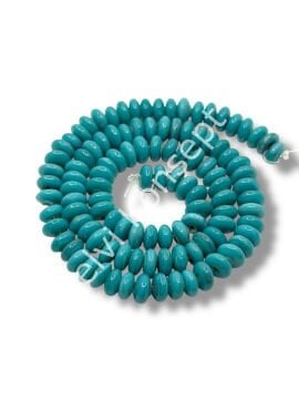 El Yapımı Parlak Disk Rondela Dizi Cam Boncuk Turkuaz 7,5x3,5 mm