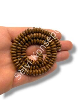 El Yapımı Parlak Disk Rondela Dizi Cam Boncuk Kahverengi 7,5x3,5 mm